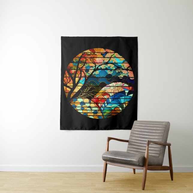 TAPIZ ESTILO DE ARTE JAPONÉS FORESTAL MODERNO (In situ)
