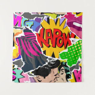 Tapiz Estilo de los cómics de arte pop sin problemas. Co