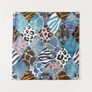 Tapiz Estilo de mosaico, patrón de coloración de acuarel