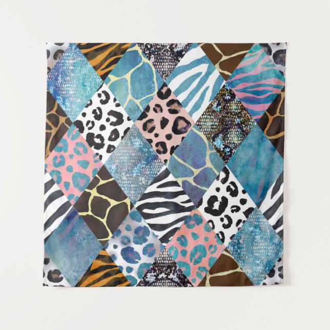 Tapiz Estilo de mosaico, patrón de coloración de acuarel (Anverso)