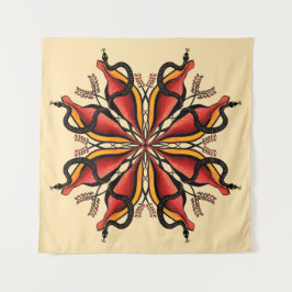 Tapiz Estilo de tatuaje de flor de las serpientes de gót