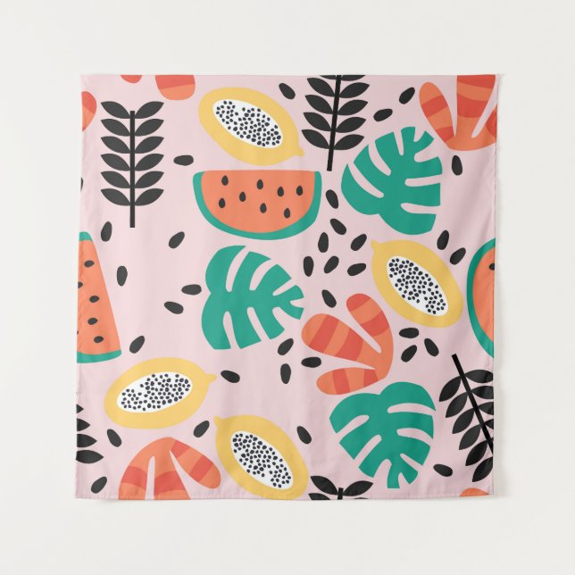 Tapiz Estilo Fruta: Diseño de Patrón Vintage. (Anverso)