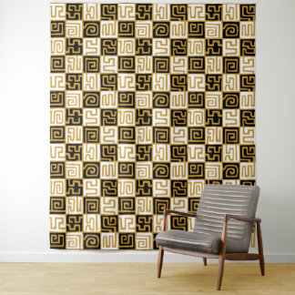 Tapiz Estilo Kuba 071019 - Negro, Blanco y Oro v1