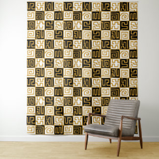 Tapiz Estilo Kuba 071019 - Negro, Blanco y Oro v2