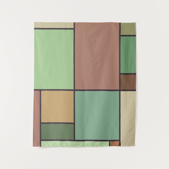 Tapiz Estilo Mondriano Resumen Arte Geométrico Tones Tie (Anverso)