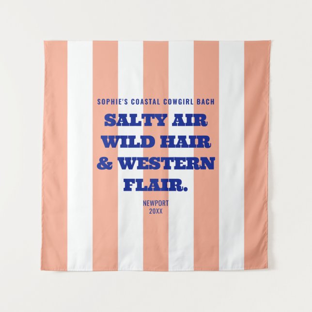 Tapiz Estilo Occidental Vaquera Costera Franja de Cabana (Anverso)