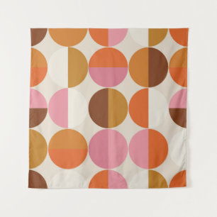 Tapiz Estilo retro 60 - 70 con un sol hippie arco iris e