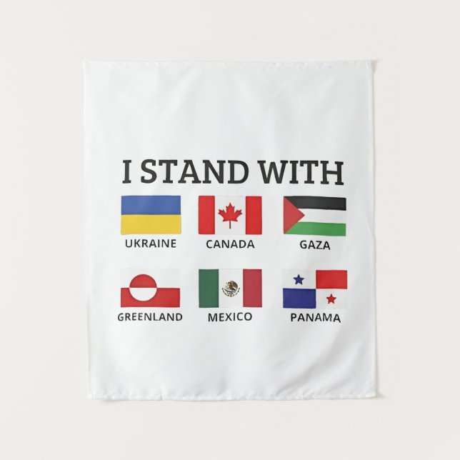 Tapiz Estoy con Canadá México Gaza Ucrania (Anverso)