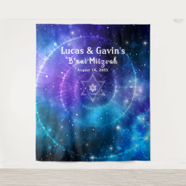 Tapiz Estrella de David Purple Blue Galaxy Foto de fondo