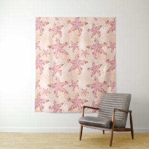 Tapiz Estrella de mar y coral rosa pastel
