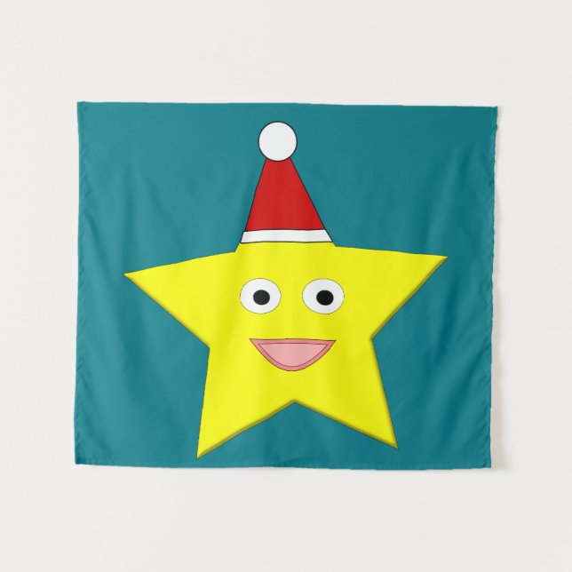 Tapiz Estrella feliz de pequeños Navidades (Anverso (horizontal))