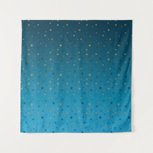 Tapiz Estrellas de oro en azul.