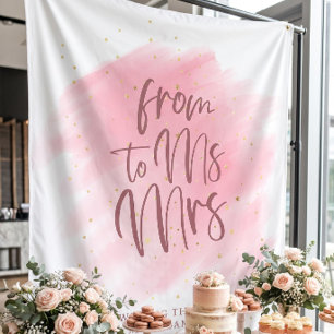 Tapiz Estrellas de oro Rosa Sra. Bridal Shower Backdrop