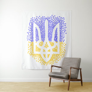 Tapiz Estrellas de tridente de heraldry de Ucrania