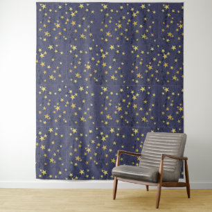 Tapiz Estrellas doradas en azul (o verde o rojo)