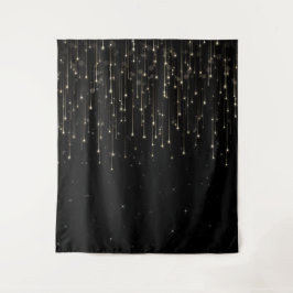 Tapiz Estrellas Fugaces Brillantes Fiesta Negra Elegante