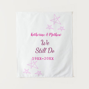 Tapiz Estrellas rosadas aniversario de renovación de vot