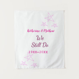 Tapiz Estrellas rosadas renovación de votos aniversario 