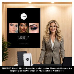 Tapiz Estudio de Maquillaje Negro Collage de Fotos Feria