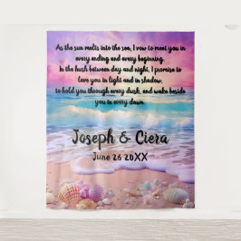 Tapiz Eternal Vows by the Sea – Beach Wedding Backdrop