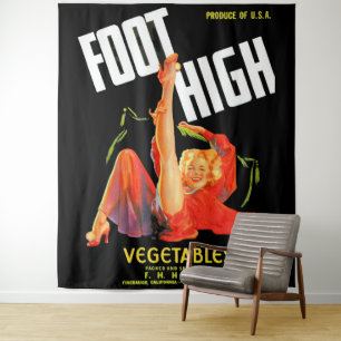 Tapiz Etiqueta de la caja de verduras de los años 1940 F