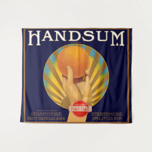 Tapiz Etiqueta de la caja naranja de los años 1930