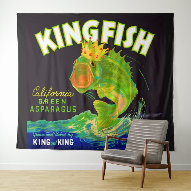 Tapiz Etiqueta del cráter de espárragos de Kingfish de l (In situ (horizontal))