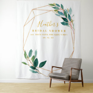 Tapiz Eucalyptus Bridal Shower Backdrop, Foto Prop.