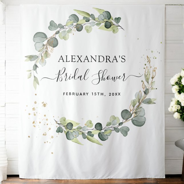 Tapiz Eucalyptus Bridal Shower Photo Booth Fondo (Subido por el creador)