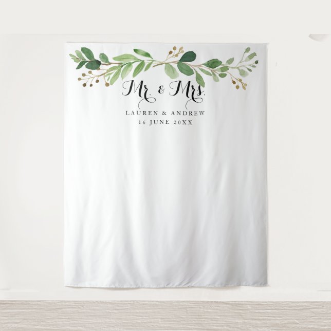 Tapiz Eucalyptus deja un fondo fotográfico Boda/Prop (Anverso)