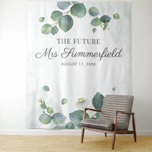 Tapiz Eucalyptus Future Mrs Photo Booth Backdrop