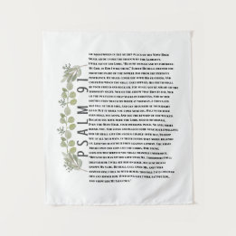 Tapiz Eucalyptus Greenery Scripture Art Psalm 91