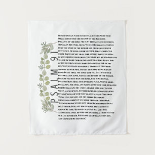 Tapiz Eucalyptus Greenery Scripture Art Psalm 91