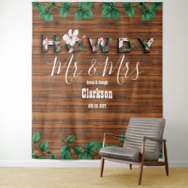 Tapiz Eucalyptus Howdy Mr Mrs Wall Backdrop