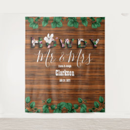 Tapiz Eucalyptus Howdy Mr Mrs Wall Backdrop