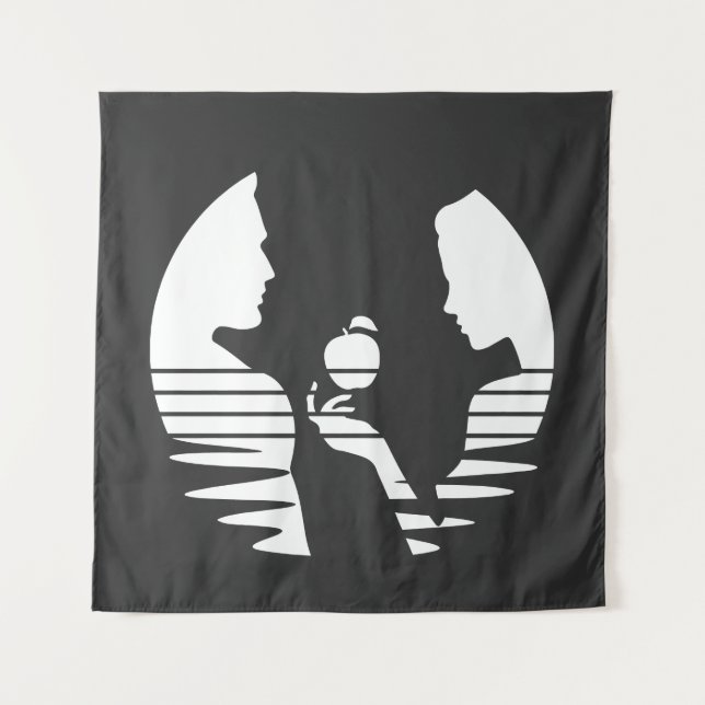 Tapiz Eve Manda Una Apple A Adam, Versión Blanca 2/3 (Anverso)