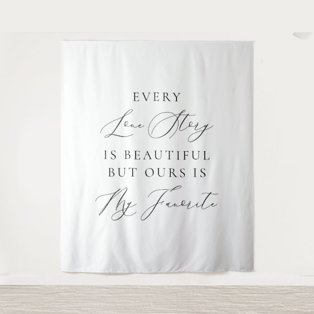 Tapiz Every Love Story Is Beautiful Wedding Backdrop  (Anverso)