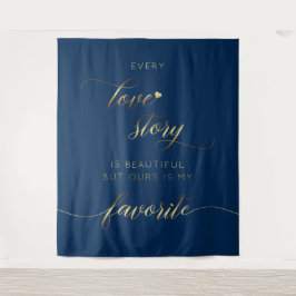 Tapiz Every Love Story Wedding Backdrop
