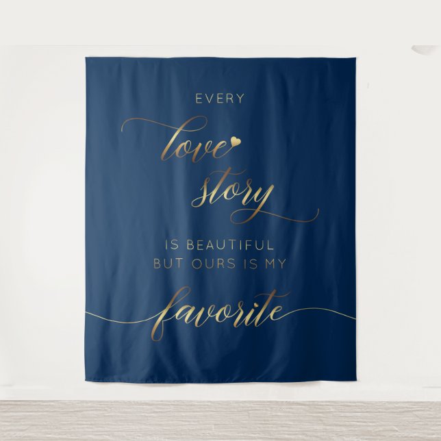 Tapiz Every Love Story Wedding Backdrop (Anverso)