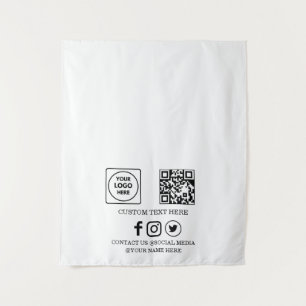 Tapiz Exhibidor de marca de código QR de logotipo empres
