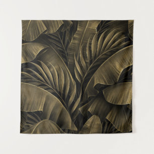 Tapiz Exótico Tropical: Naturaleza Dorada Grunge
