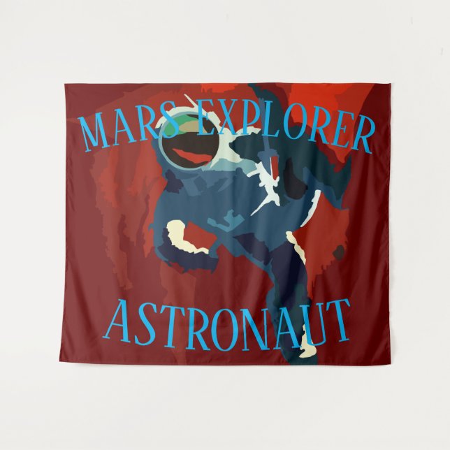 Tapiz Explorador de Marte astronauta Viaje Espacial 2024 (Anverso (horizontal))