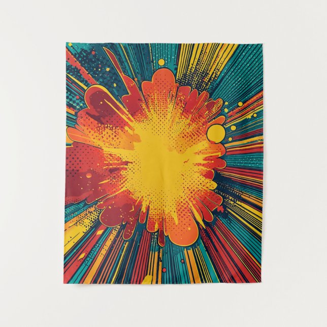 Tapiz Explosión de arte pop de estilo cómico (1) (Anverso)