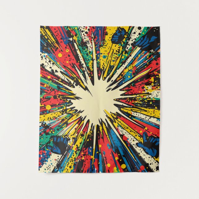 Tapiz Explosión de arte pop de estilo cómico (2) (Anverso)