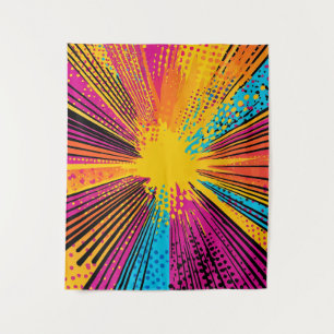 Tapiz Explosión de arte pop de estilo cómico (9)