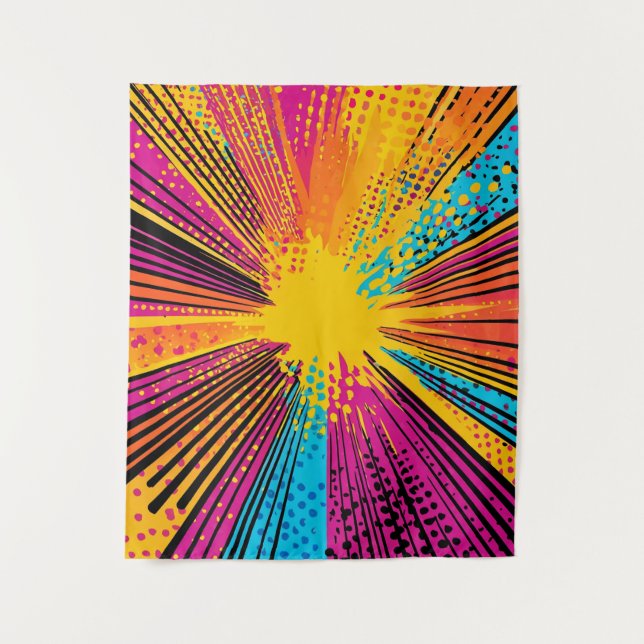 Tapiz Explosión de arte pop de estilo cómico (9) (Anverso)