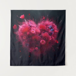 Tapiz Explosión de Corazón Rosa Vibrante