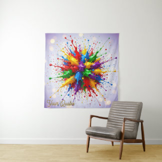 Tapiz Explosión de pintura líquida colorida arte abstrac