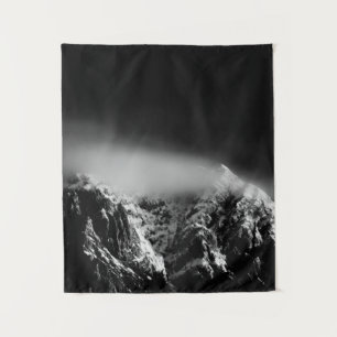 Tapiz Exposición larga en blanco y negro de las nubes so