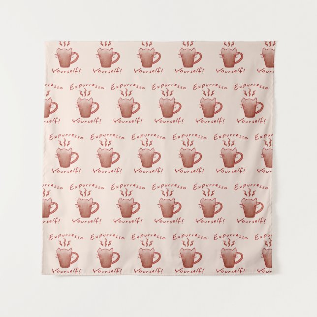 Tapiz Exprésate Gatos Y Café (Anverso)